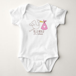 Baby Boy Hello World I'm Sebastian Personalized  Bodysuit
