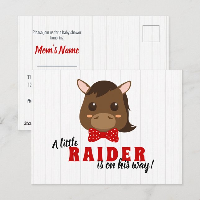 Baby Boy Horse Baby Shower Invitation Postcard (Front/Back)