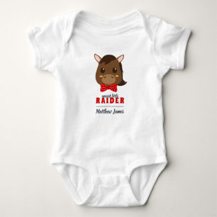 Baby Boy Horse Red & Black Bodysuit