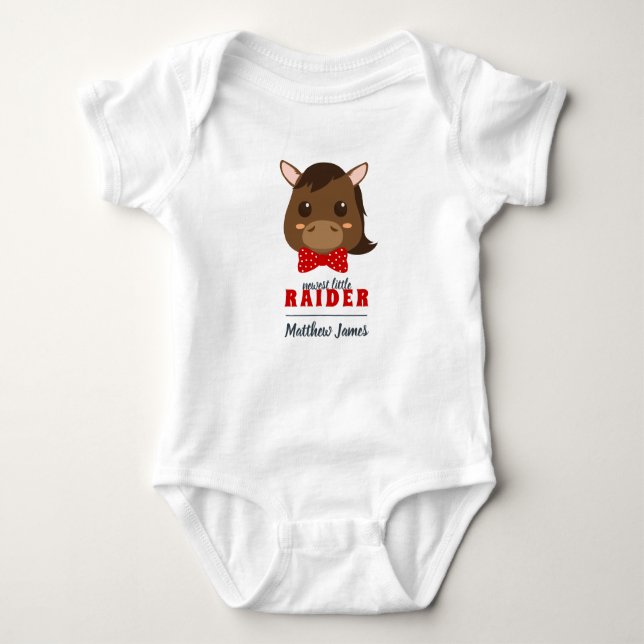 Baby Boy Horse Red & Black Bodysuit (Front)