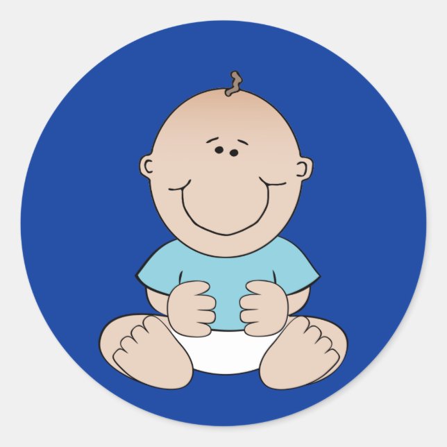 Baby Boy in Blue Shirt Sticker (Front)