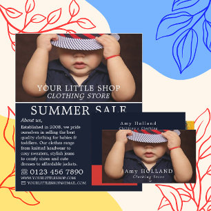 Baby Boy in Hat, Children's Clothing Store Flyer