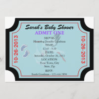 Baby Boy Invitation Admit One Customised