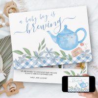 Baby Boy is Brewing 3 Photo Cute Teapot Pregnancy