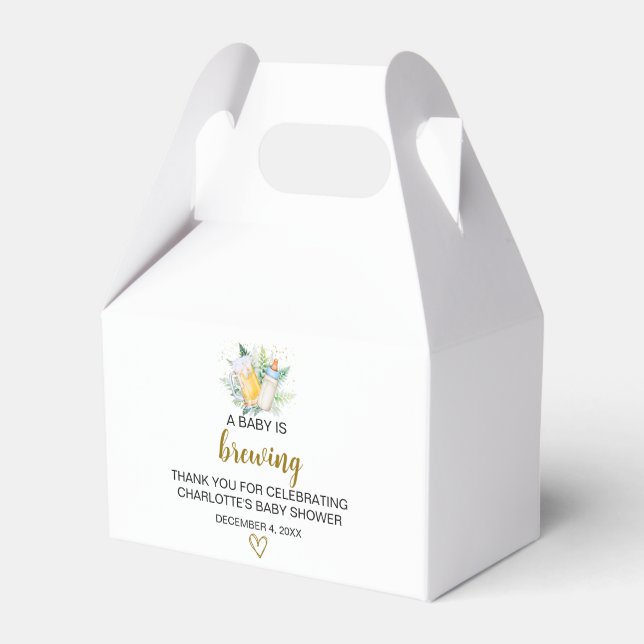 Baby Boy is Brewing Theme Gable Box (Front Side)