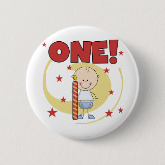 Baby Boy is One 1st Birthday Tshirts and Gifts 6 Cm Round Badge