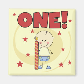 Baby Boy is One 1st Birthday Tshirts and Gifts Magnet