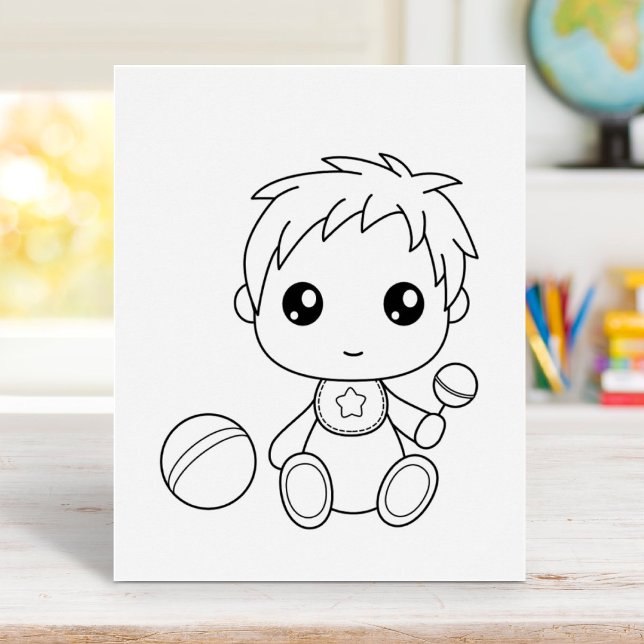Baby Boy Jumpsuit Colouring Page Poster (Creator Uploaded)