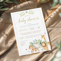 Baby Boy Jungle Safari Animals Blue Green Shower