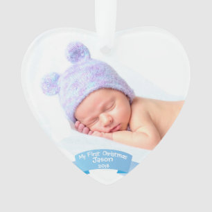 Baby Boy l First Christmas Photo Acrylic Ornament