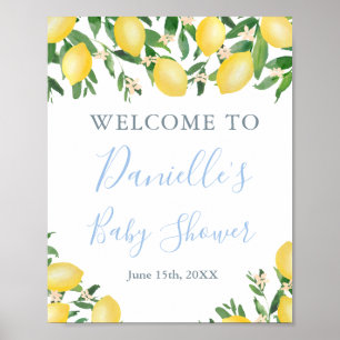 Baby Boy Lemons Shower Welcome Poster