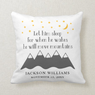 Baby Boy Let Him Sleep Saying Nursery Cushion