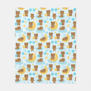 Baby Boy Little Bear Nursery Fleece Blanket