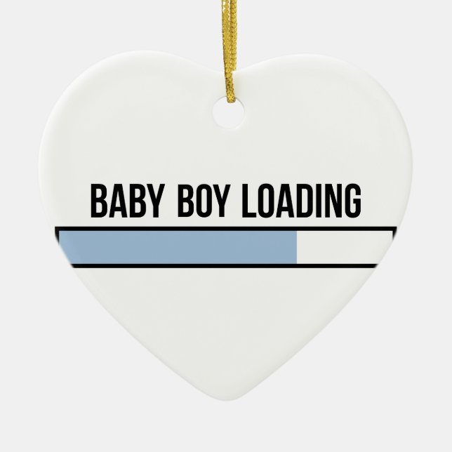 Baby Boy Loading Ceramic Tree Decoration (Front)