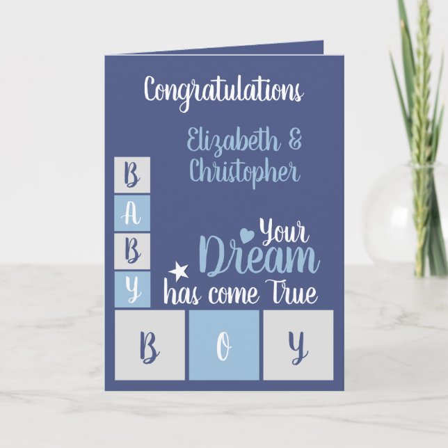 Baby Boy love and cherish your little man navy Card (Front)