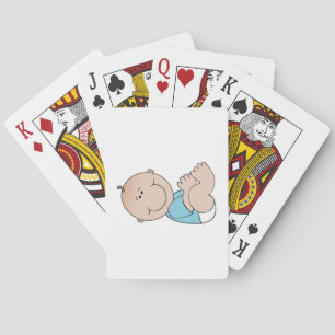 Baby Boy Lying Playing Cards