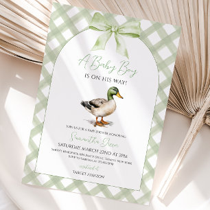 Baby Boy Mallard Duck Baby Shower Invitation