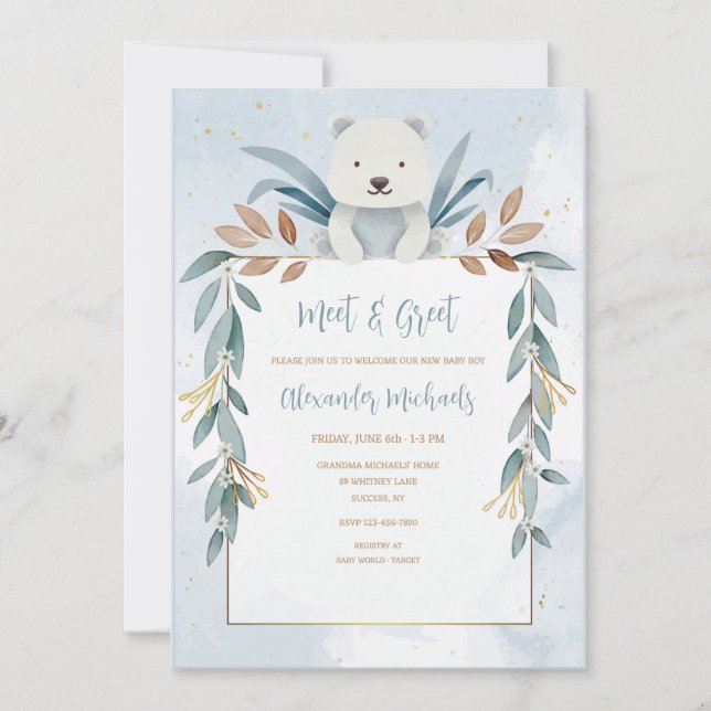 Baby Boy Meet and Greet  Invitation (Front)