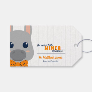 Baby Boy Miners Orange Gift Tags