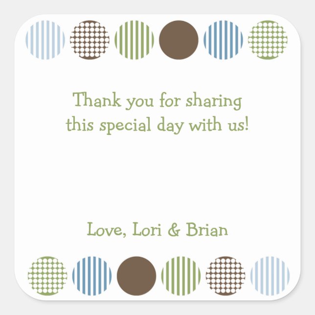 Baby Boy Mod Polka Dot shower favour tag (Front)