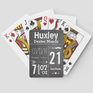 Baby Boy Moustache lil' Man Vintage Retro Playing Cards