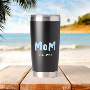 Baby Boy Mum Established Blue Typography Insulated Tumbler