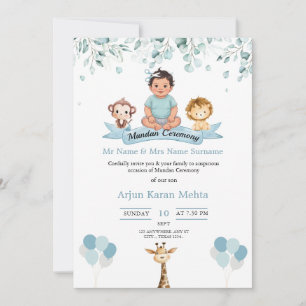 Baby Boy Mundan Ceremony Invitation