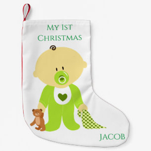 Baby Boy My 1st Christmas Stocking Personalized