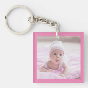 Baby Boy 'n Girl, Pink 'n Blue Two Photo Keychain