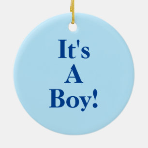 Baby Boy Name Announcement Earth Green Blue Ceramic Tree Decoration