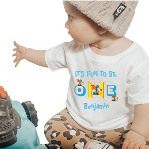 Baby Boy Name One Dinosaur Cute    T-Shirt