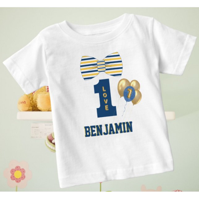 Baby Boy Name One Love Bow Tie Blue  Baby T-Shirt (Creator Uploaded)