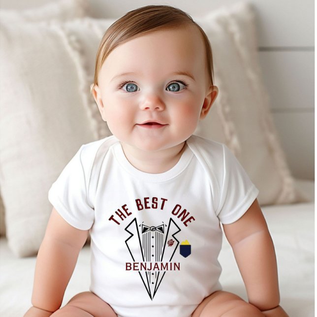 Baby Boy Name One Love Tuxedo  Baby Bodysuit (Creator Uploaded)