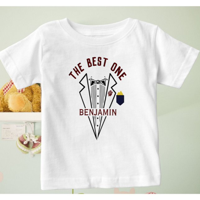 Baby Boy Name One Love Tuxedo  Baby T-Shirt (Creator Uploaded)
