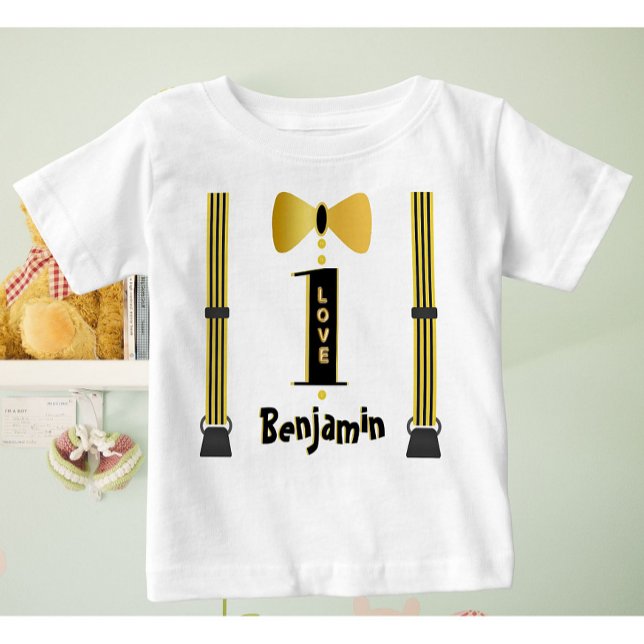 Baby Boy Name One Love Tuxedo Baby T-Shirt (Creator Uploaded)