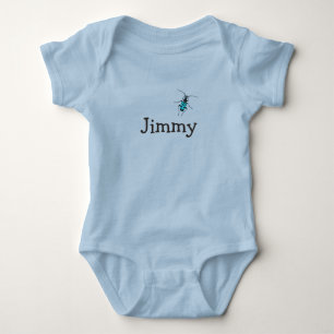 Baby Boy Name with Blue Beetle Future Entomologist Bodysuit