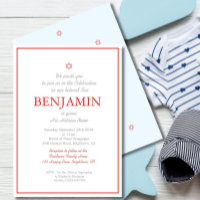 Baby Boy Naming Ceremony Hebrew Jewish Red Blue 