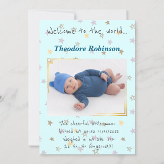 Baby Boy New Arrival Announcement