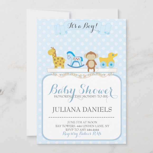 Baby Boy Nursery Baby Shower Invitations (Front)