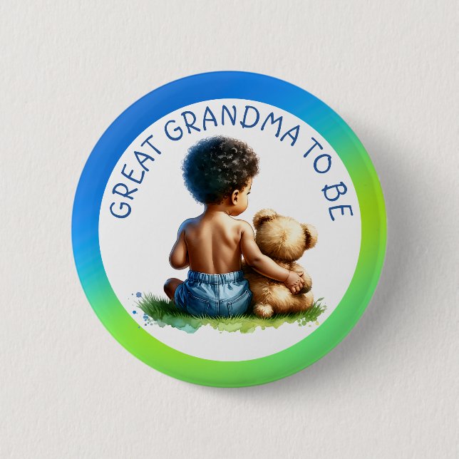  Baby Boy of colour Grandma to be Baby Shower  6 Cm Round Badge (Front)