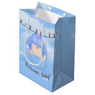 Baby Boy on Clothesline Medium Gift Bag
