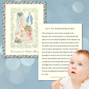 Baby Boy or Girl Prayer to Virgin Mary Note Card
