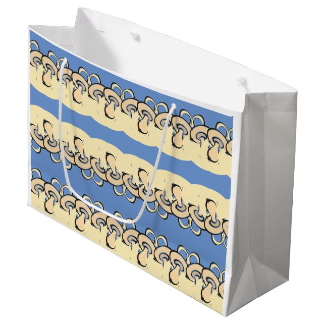 Baby Boy Pacifier Abstract Large Gift Bag (Front Angled)