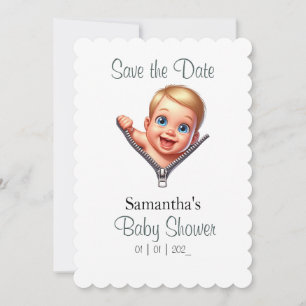 Baby Boy Peeking out Baby Shower Theme