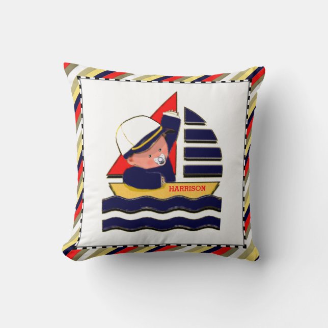 baby boy personalised gift cushion (Front)