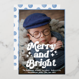Baby boy Photo Christmas Merry Bright Photo Birth
