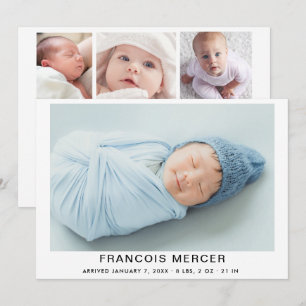 Baby Boy Photo Collage Birth  Announcement