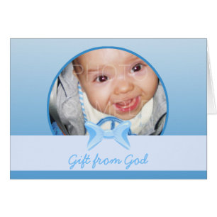 Baby boy Photo Gift from God Blue bow Bible verse