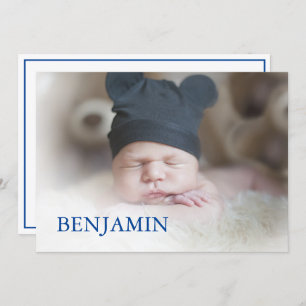 Baby Boy Photo Naming Celebration Invitation