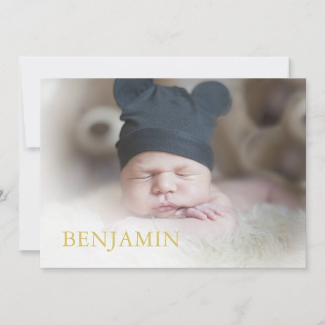 Baby Boy Photo Naming Ceremony Hebrew Jewish Invitation (Front)